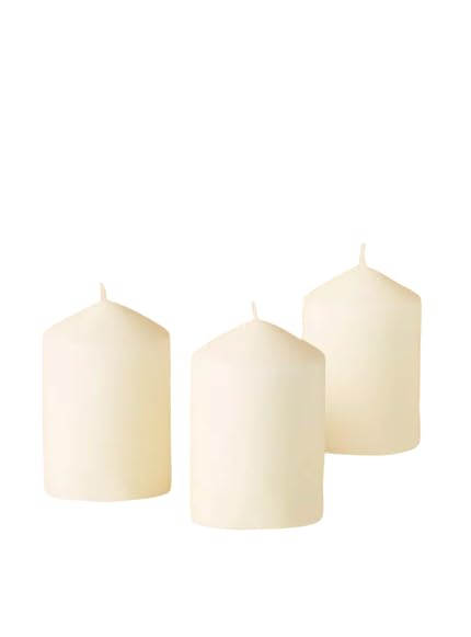 Generic Premium Quality Pillar Candles,Decorative Candles,Birthday Candles,SPA Candles,Party Candles,Long Burning Hours-Unscented Candles_Ivory (Pack of 3)