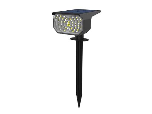 Outdoor Solar Lights for Yard, 60 LED 6 Lighting Modes Solar Landscape Spotlights for Outside Garden Pathway, IP65 Waterproof Solar Powered Wall Lights (Warm White+White)