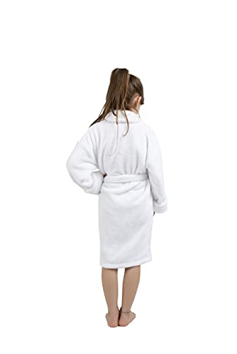 Bc Bare Cotton Kids Microfiber Fleece Shawl Robe - Girls - White - 9-12 Years #TOP1