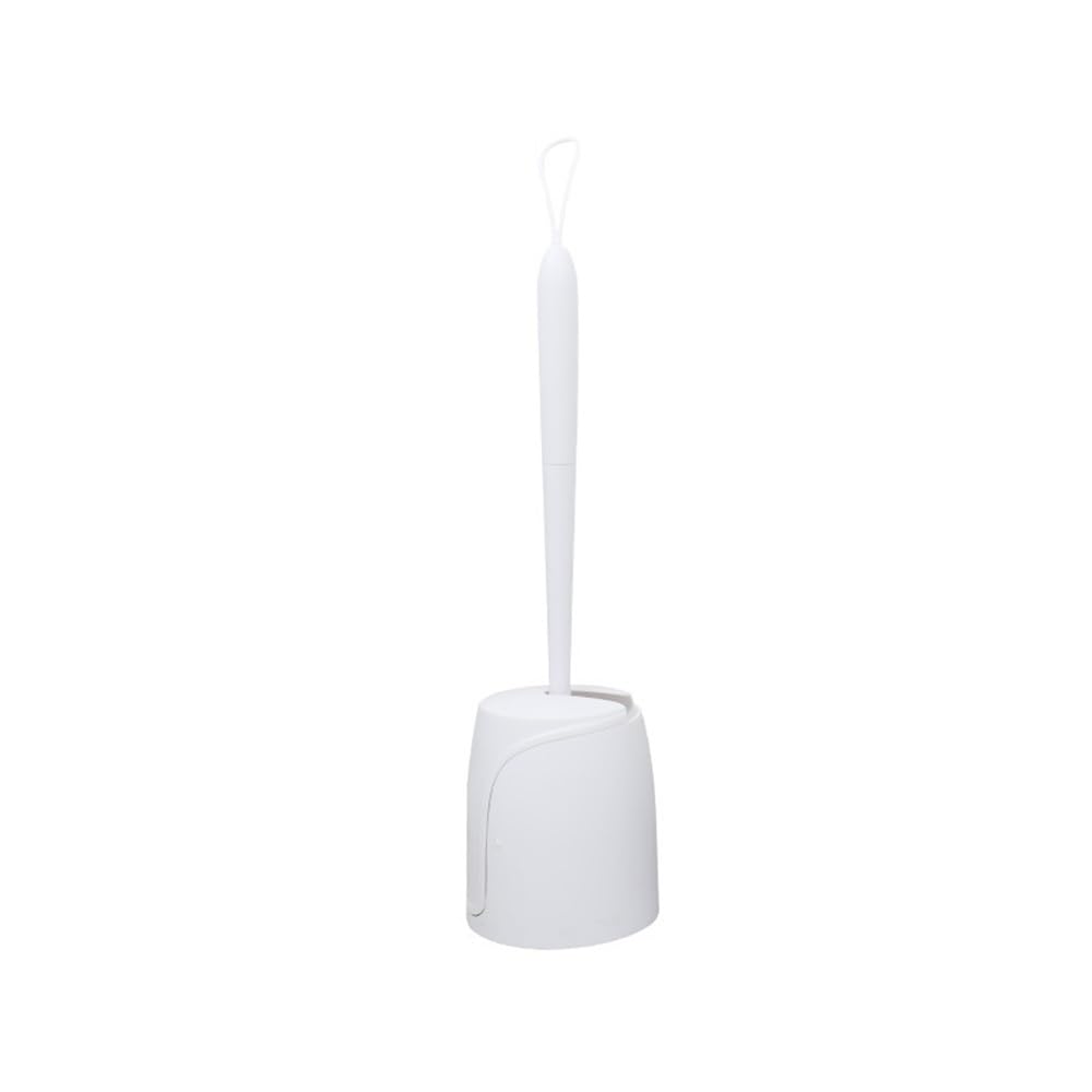 Zyyanshop White Toilet Brush Toilet Brush Set Long Handle Bathroom Cleaning Silicone(White)