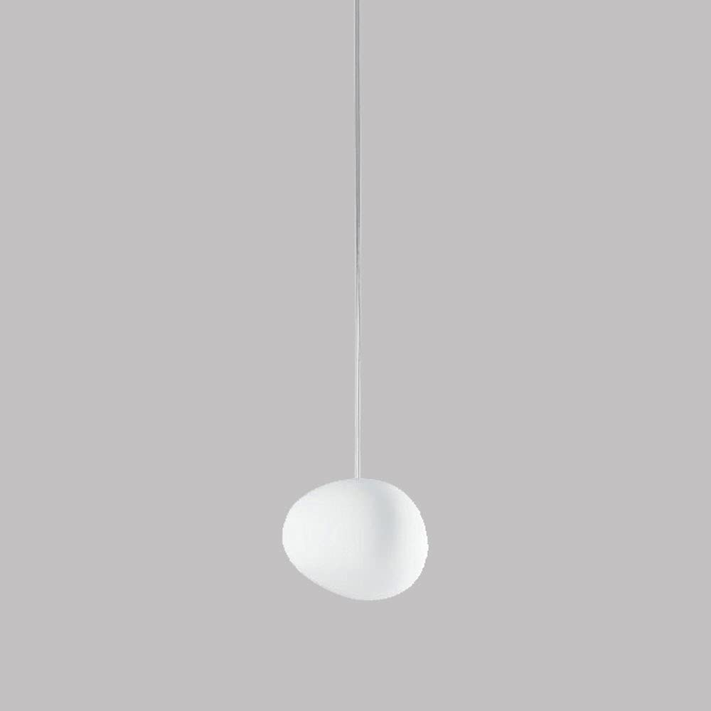 Lámpara colgante de techo E27 con pantalla de cristal de ganso blanco ajustable 2