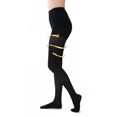Dott. Piazza Collant Preventivi a compressione graduata in Microfibra 140 den (Nero, 4)
