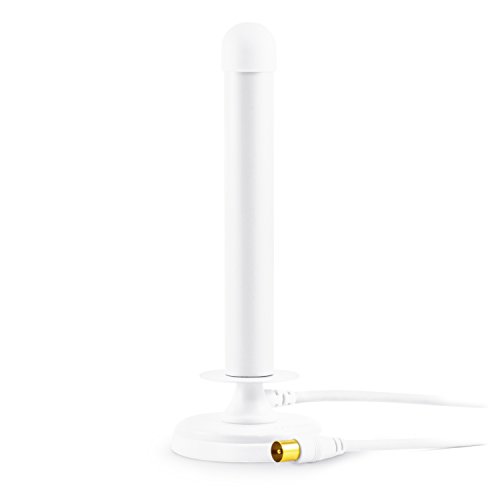 CSL - Antena TDT de Varilla Digital de 30 dB - TV PC Mac - Potente Antena DVB-T DVB-T2 con Base magnética Estable - Ganancia de 30 dB - Gran Potencia de recepción - Blanco
