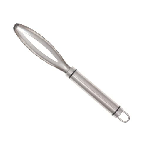 Cabilock Stainless Steel Shaver Tool Efficient Fish Skin Cleaner for Easy Scale Removal Comfortable Grip Kitchen Gadget for Fish Preparation Silver