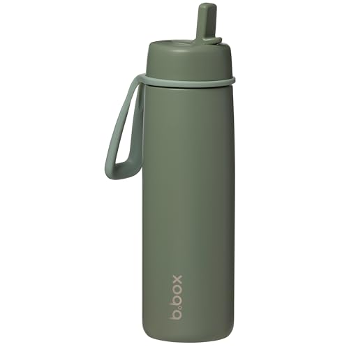 b.box Borraccia Isotermica con Coperchio Flip Top, Acciaio Inox a Triplo Strato, Mantiene le Bevande Fredde fino a 44 Ore, Coperchio Antigoccia con Cannuccia in Acciaio Inox, Senza BPA, 690 ml