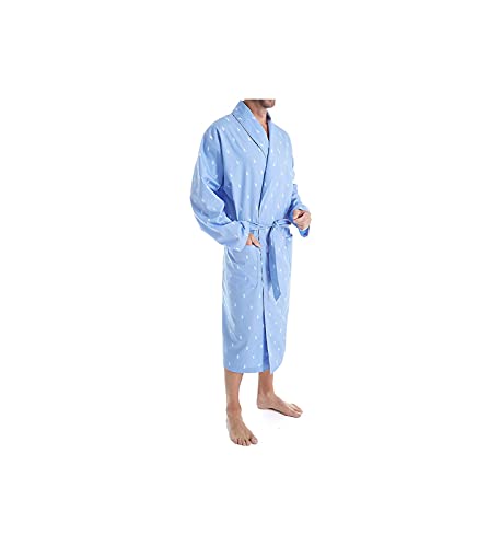 POLO RALPH LAUREN Men's All Over Pony Cotton Robe L009 L/XL Beach Blue/White