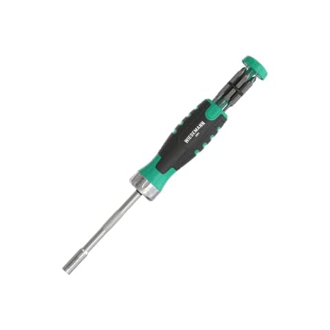 Ratchet Screwdriver with 12 TX, PH, SL and Hexagon bits 3-20mm in Handle by WIESEMANN 1893 I Screwdriver with Ratchet and Magnetic bit Holder I from The Ensure Series I 81307 Cover