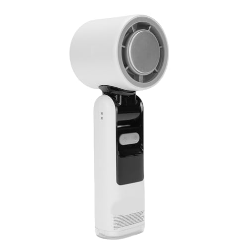 SENECESLI Ventilador de Hielo Portátil, 4000 MAh Ventilador Personal Recargable con Pantalla LED Inteligente, 100 Velocidades Ajustables, Pequeños Ventiladores de Bolsillo para Viajar (WHITE)