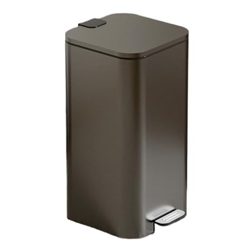 CAFIEDR Cubo de Basura Cuadrado con Pedal para Interiores, con Tapa, de Acero Inoxidable con Cierre Suave y Revestimiento Interior, de 7, 8 o 10 litros, para Sala de e(Negro 10L)