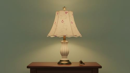 Image of Aspen Creative 34036A Transitional Scallop Bell Shape Spider Construction Lamp Shade in Apricot, 14 inch wide (7 inch x 14 inch x 11 1 /2 inch)