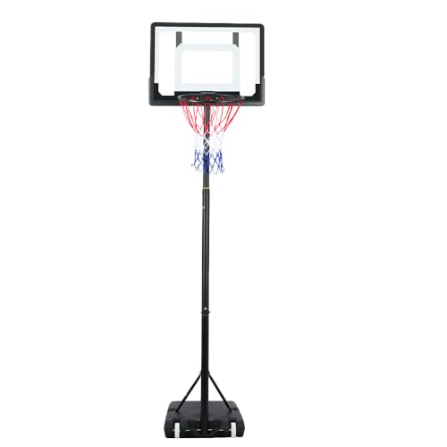 Basketballkorb im Freien, 5.5-7.5FT Fuß Höhenverstellbar, Rückwand-System, 2 Räder (5.5-7.5FT Fuß) (2,3 Meter)