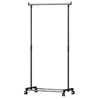 Genikeer Clothes Rail With Wheels, Double Rod Clothing Rack, Metal Garment Hanger Holder Stand Shoe And Hat Storage Rack Clothes Hanger Bar For Apartment Bedroom