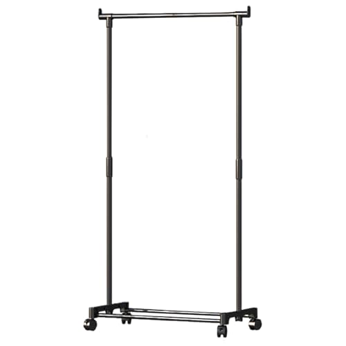 Perchero para ropa, perchero con marco de acero, con barra para colgar y estante, 33,5 x 92,5 x 153 cm, para dormitorio, vestidor, lavandería, color blanco, perchero, bata abierta,