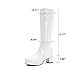 MeiLuSi Platform GOGO Boots Womens Knee High White Boots Disco 60s Platform Costume Halloween Dress Shoes Size 10