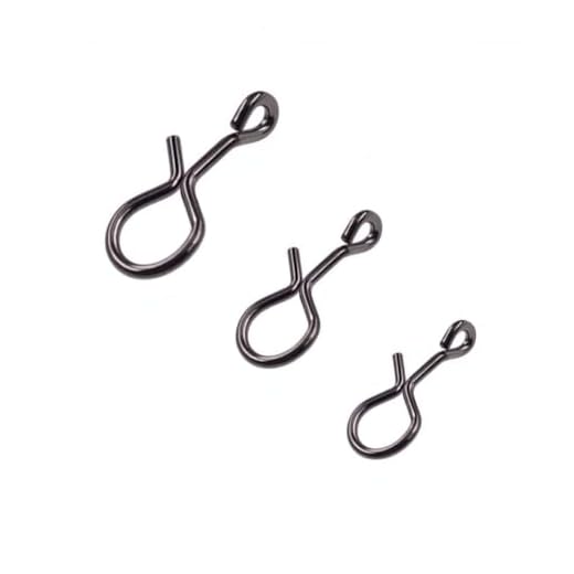 Quick Fly Fishing Snaps Stainless Steel No Knot Fast Snaps Quick Lure Change Clips for Flies Jigs Lures Pack of 100 (L-11mm/0.43"-100pcs)