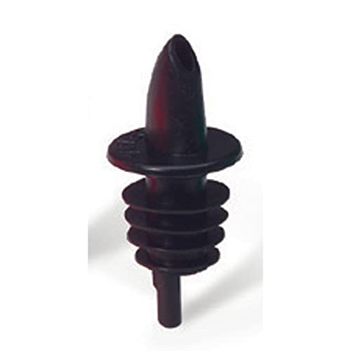 TableCraft 35BK Cash & Carry Free Flow Pourer, Plastic Economy Pourer with Smoother Flow & Spill Prevention for Standard 750 ml Bottles, Hand Wash, Black, 12 Pack