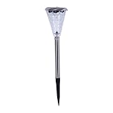 OISE ART STORE Trade Shop – Set 12 Stück Solarleuchte LED Chrom Color Change 8 x 8 x 36 cm für Garten 4125023 -