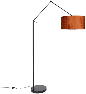 Qazqa QAZQA - Moderne vloerlamp zwart met kap oranje 50 cm - Editor | Woonkamer | Slaapkamer - Staal Langwerpig - E27 Geschikt voor LED - Max. 1 x 60 Watt