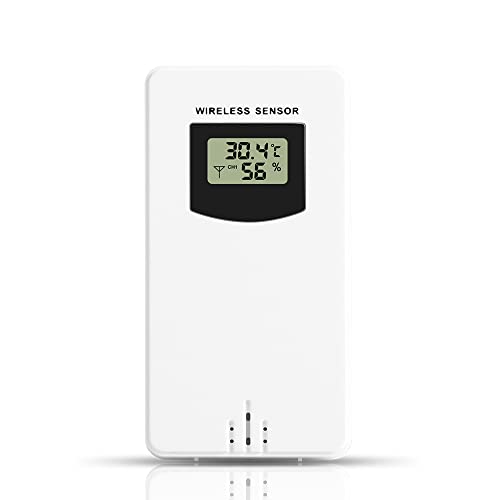 Station météo blanc compacte avec double mesure température et humidité horloge