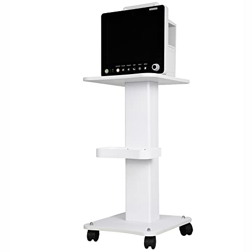 Genmine Beauty Cart, Rolling Trolley Cart Equipment, Salon Roller Trolley Cart Stand Beauty Instrument Tray Rolling Cart With Wheel Hairdressing Storage Tray Iron Frame White #TOP6