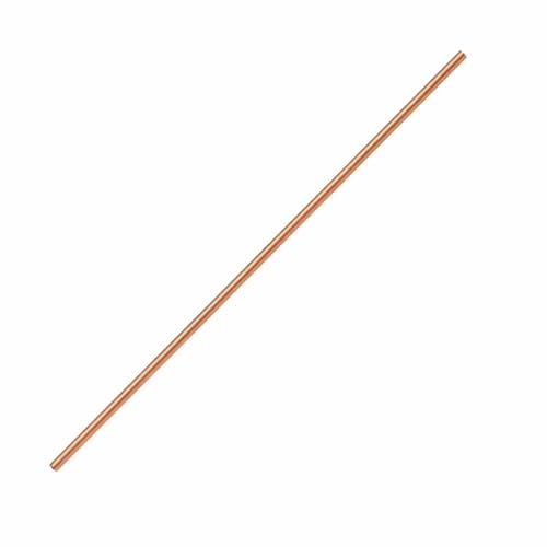 Image of Therwen 1 Pcs Pure Copper Round Rod 11.8 Inch Length Bare Metal Solid Copper Rod Lathe Bar Stock for Crafts (0.12 Inch / 3 mm in Diameter)