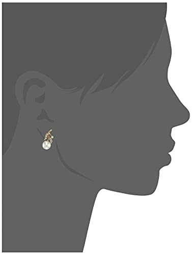 24Kt Plated Leaf Stud Earrings with Pearls and Crystals