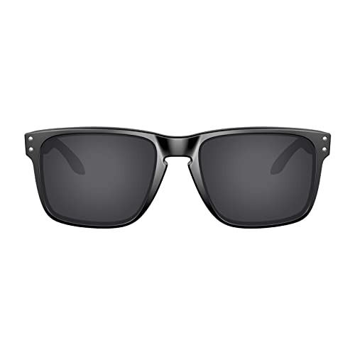 Image of Well-aimed Replacement Lenses Compatible with Oakley Holbrook XL OO9417 Sunglasses - Black Polarized
