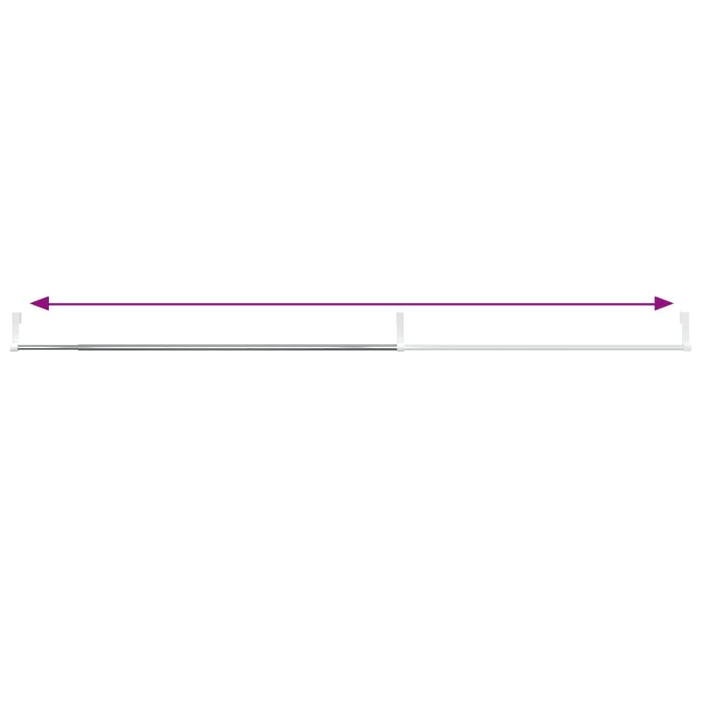 Lot de 2 tringles à rideaux télescopiques réglables en aluminium - 60-105 cm - Blanc et argenté - Pour fenêtre