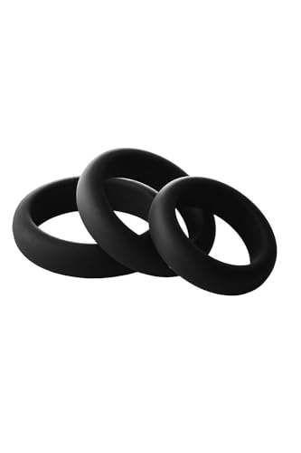 Dream Toys Ramrod Smooth Silicone Cockring Pack Black 6 cm