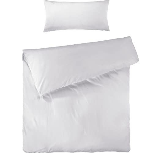 Pure Label Mako Satin Bettwäsche weiß 135 x 200 cm mit Kissenbezug 40 x 80 cm aus 100{0c9528991170ca4a5c31649eb2f85a994942d2ce5c866f3b63f7c598fa33321d} Baumwolle - Traumhaft weiches Mako Satin Bettwäsche Set in Uni Pure Label Mako Satin Bettwäsche weiß 135 x 200 cm mit Kissenbezug 40 x 80 cm aus 100{0c9528991170ca4a5c31649eb2f85a994942d2ce5c866f3b63f7c598fa33321d} Baumwolle - Traumhaft weiches Mako Satin Bettwäsche Set in Uni