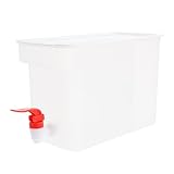 CLISPEED 1Stück Kühlschrank Kaltwasserflasche mit Wasserhahn Kaltwasserkessel Weiß für Tees und Säfte Hygienisch und Vielseitig für Zuhause Hotels und Restaurants