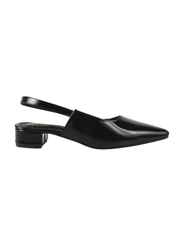 Image of Solid Pointed Toe Pumps for Women Dress Pumps with Mid Heel for Party, Office & Formal Footwear