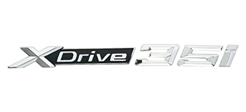 Image of 1Pc X Drive 35i Emblem 3D Badge Decal Nameplate Trunk Sticker Replacement for XDrive35i Cars (Silver Black)