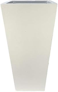 IDEALIST Plant Pots Outdoor Small Tall Garden Planters with Drainage Hole Light Concrete Effect Tapered Dark Grey L24.5 W24.5 H50.5 cm, 30L