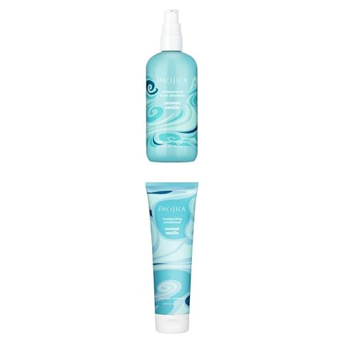 Pacifica Shampoo and Conditioner Set – Coconut Vanilla Moisturizing Foam Shampoo & Hair Conditioner – Deep Conditioning for Soft, Smooth Hair, Ideal for Dry & Damaged Hair Types – Vegan & Cruelty-Free