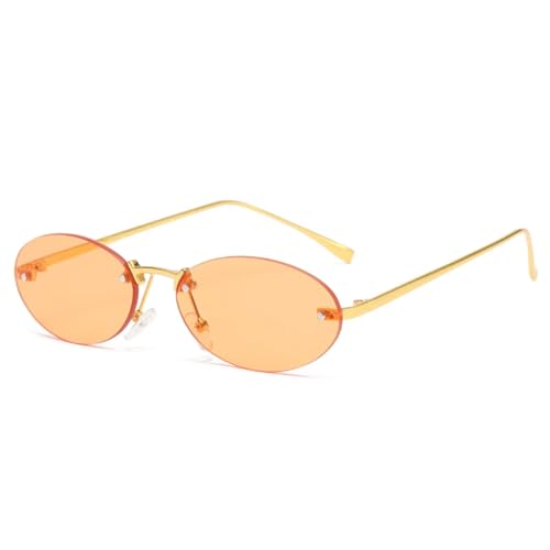 Lunettes de soleil dégradé punk avec petite monture métallique et protection UV400 globale