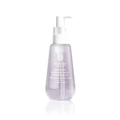 Snow Fox Skincare Goodnight Lavender Facial Cleansing Oil with Pump Top, 100 mL