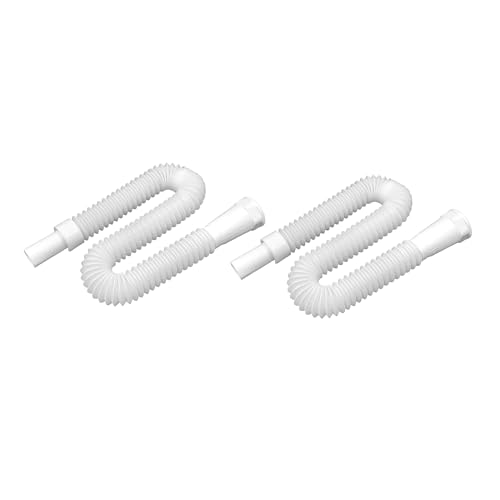 Image of 1 Meter Flexible PVC Waste Pipe Drain Hose Connector (Pack of 2) | Universal Fit for Bathroom & Kitchen Sink | Anti-Clog, Leak-Resistant Design | Easy Installation for Basin & Wash Basin Drainage