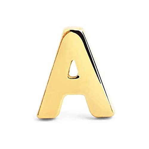 SINGULARU - Pendiente Suelto Letter. Inicial en Plata de Ley 925...