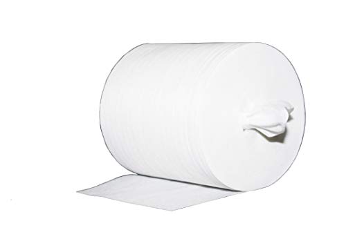 Reinigungstuch M-Wipes aus Spunlace | Weiß | Vliesrolle | Wischtuch | Reinigung & Hygiene | 17x25 cm | ca. 200 Abrisse | 1 Rolle