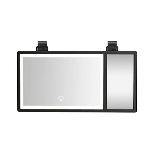 Oxtxuzdm Tocador de carga tipo C para automóvil, SUV, maquillaje para cosméticos táctiles con luz y aumento para SUV, automóvil, sol