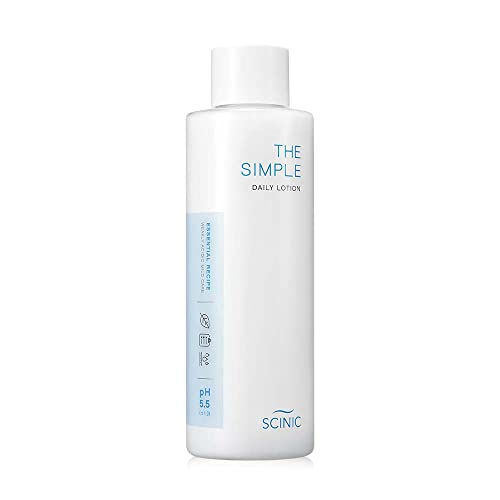 Scinic The Simple Daily Lotion | Vegan Face Lotion For Sensitive And Irritated Skin | Ph-Balanced Moisture Lotion With Madecassoside & Aloe Vera Leaf Juice | Korean Skin Care (4.9 Fl.oz) #TOP7