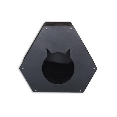 Coco - Cat House Indoor Wooden Pet Kennel - Large Modern Cat Bed Box for Bengal, Ragdoll & Persian Cats - Premium Pet Supplies Heated Cat Cave Furniture for Big House Cats (Natural Solid Wood)