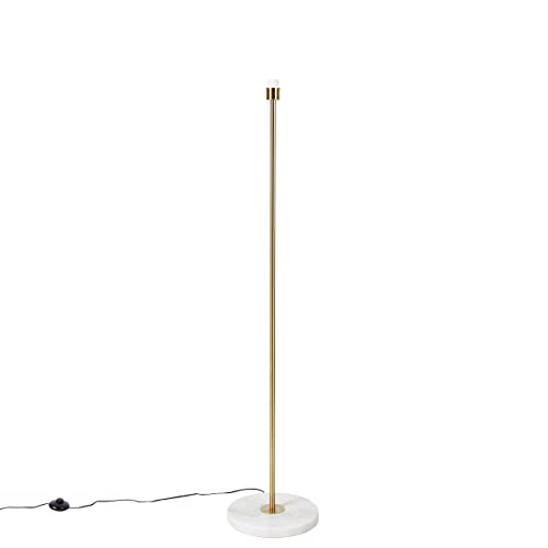 Qazqa Moderno Lámpara pie moderna latón - KASO Acero/Mármol Alargada Adecuado para LED Max. 1 x 60 Watt