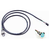 KNACRO 16mm Chassis Switch with 1M/3.3ft Cable Blue LED Ring with Switch Symbol for DIY Computer Switch and Restart Button
