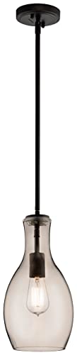 Kichler Everly 13.75 1 Light Hour Glass Pendant Champagne Glass Olde Bronze