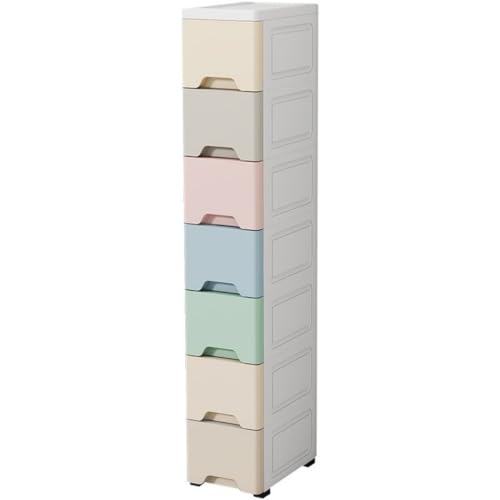 tangcheng キッチン すき間収納 隙間収納 引出し スーパースリム 調味料ラック バスケットラック 台所 浴室 寝室 ローラー付き アイテムの保管と整理 食品保存 トイレなどに適しています 組み立てが簡単 (A25CM,7階)