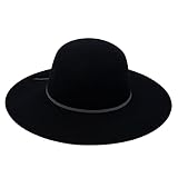 San Diego Hat Company Women’s Floppy Hat, Hat With Round Crown And Faux Suede Band, 3.5” Brim, Black
