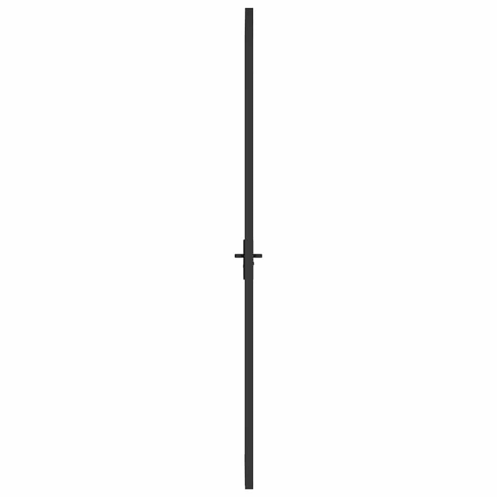Drzwi wewnętrzne 93 x 201,5 cm, czarne, szkło ESG i aluminium z ramą, szklana wkładka, izolacja akustyczna, blokowanie, ościeżnica, idealne do budowy i renowacji