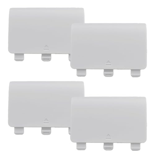 BrambleCo - 4PCS Replacement Battery Back Covers for Xbox One Controller - White ABS Plastic Shell - Durable Snap-On Repair Part for Controller Battery Door - NOT FOR Xbox Series S/X